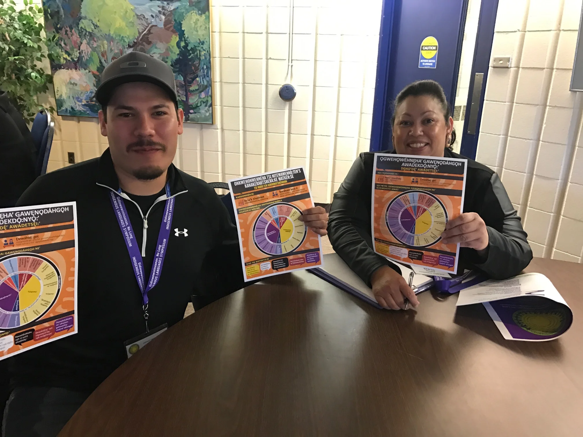 Attending the Indigenous Languages Symposium in Thunder Bay, ON: May 29 - June 1, 2017 Pictured: Ely Longboat, Program Manager and Instructor and Darla Henry, Co-Instructor and Program Admin