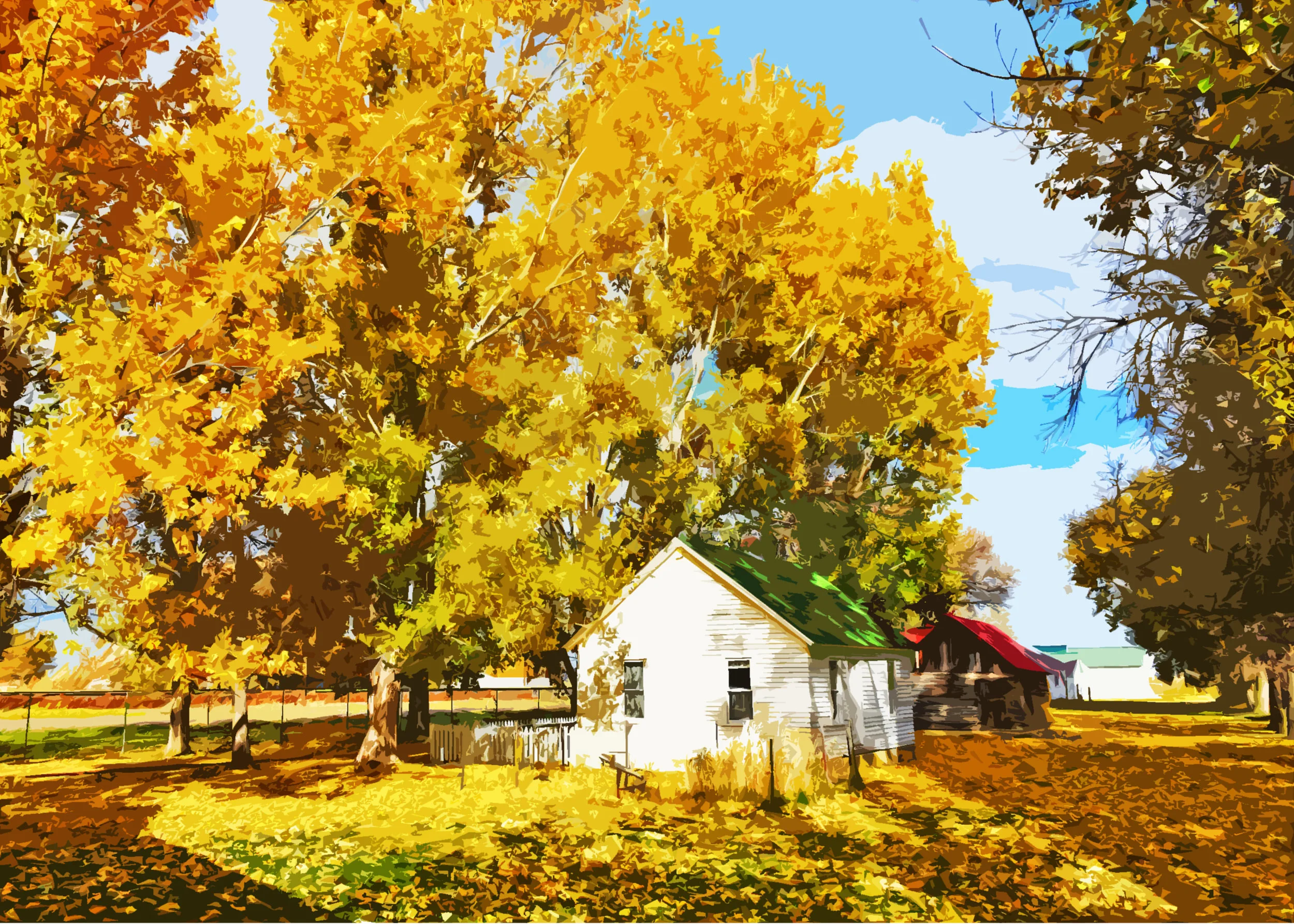 'Homestead House in Autumn' and 'The Old & the New' are just two examples of the art prints available to purchase at our art auction on Friday, March 30th, 2018 from 7 to 9 pm.