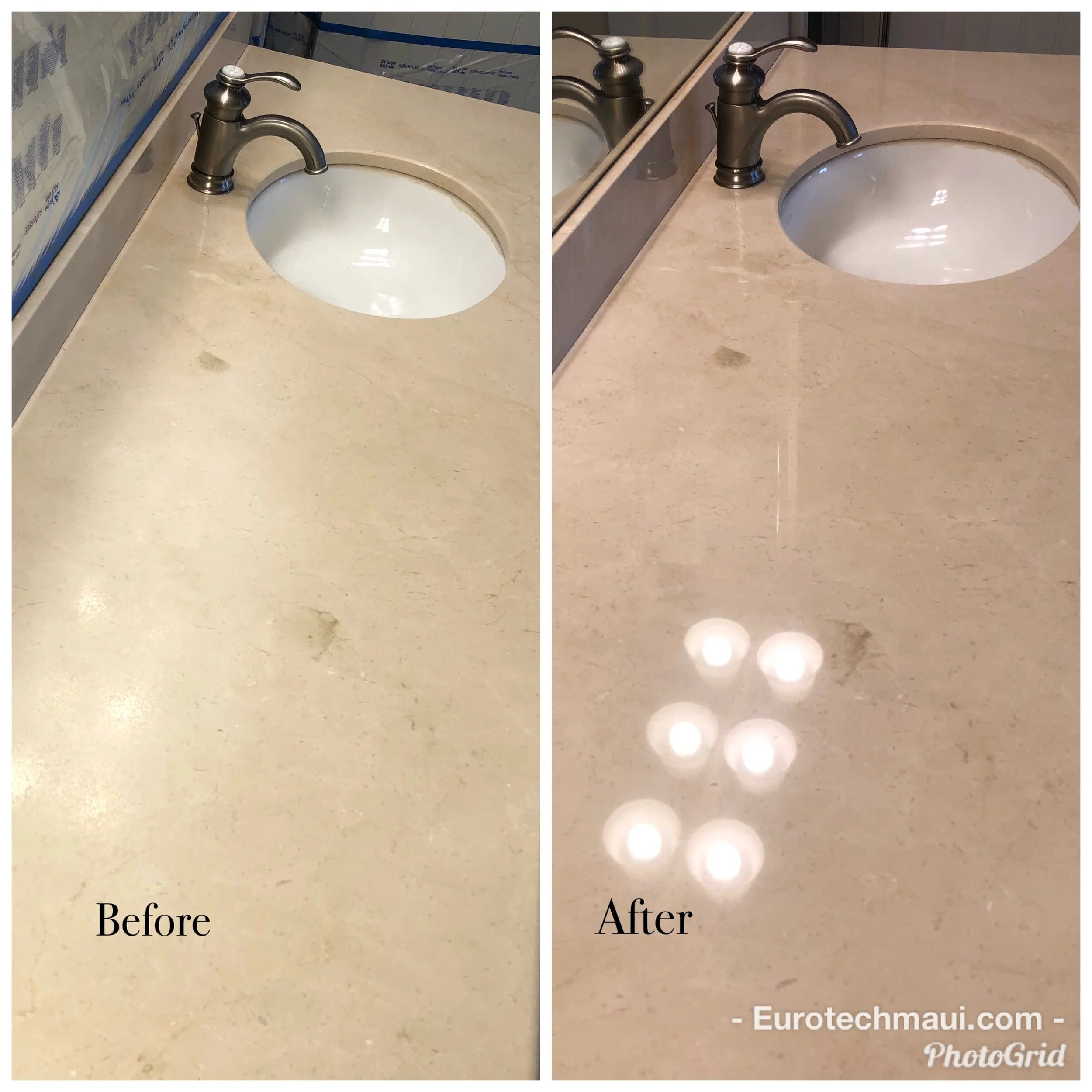 Marble Bathroom Countertop Polish Kihei Maui Eurotech Maui