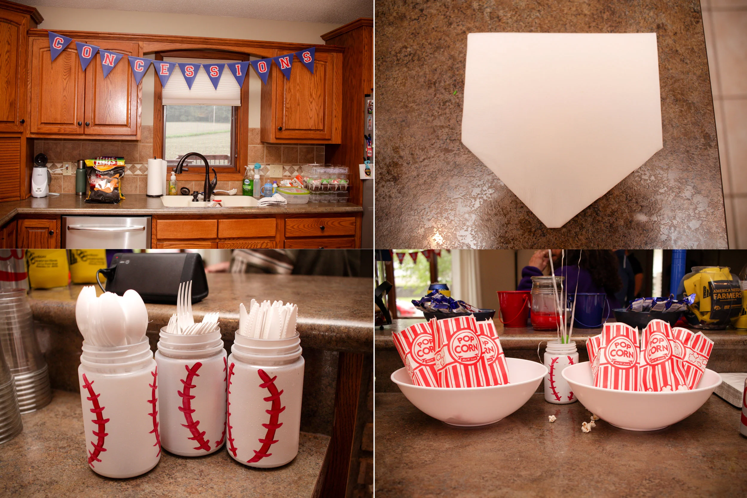The decorations were on point! His mom even transformed the napkins into a home plate - how cute is that?! 