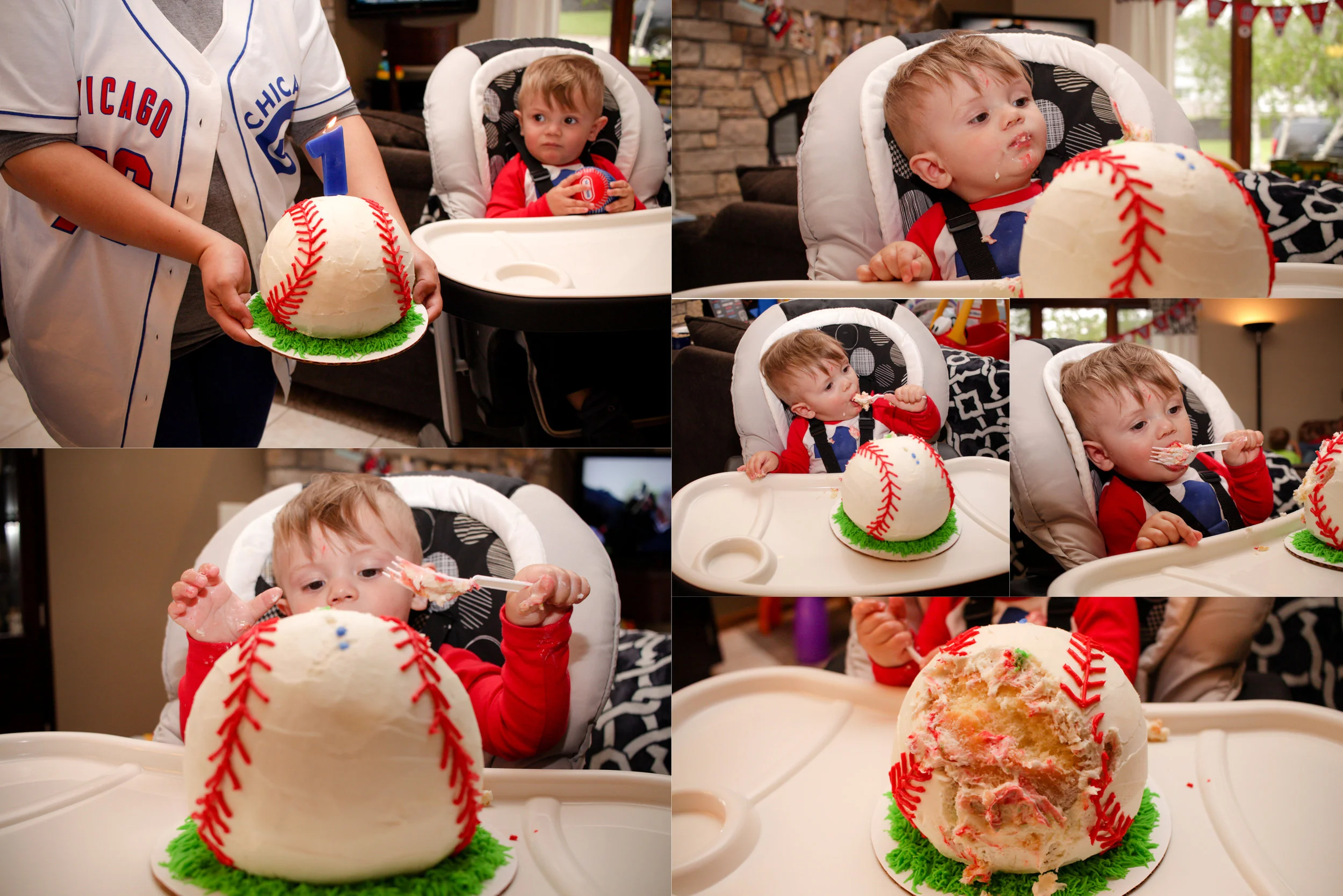And that cake! I was pretty obsessed with it. Theo wasn't interested in diving into it with just his hands, but once he had access to a fork, he was able to dig a chunk out of it. He enjoyed that frosting! 