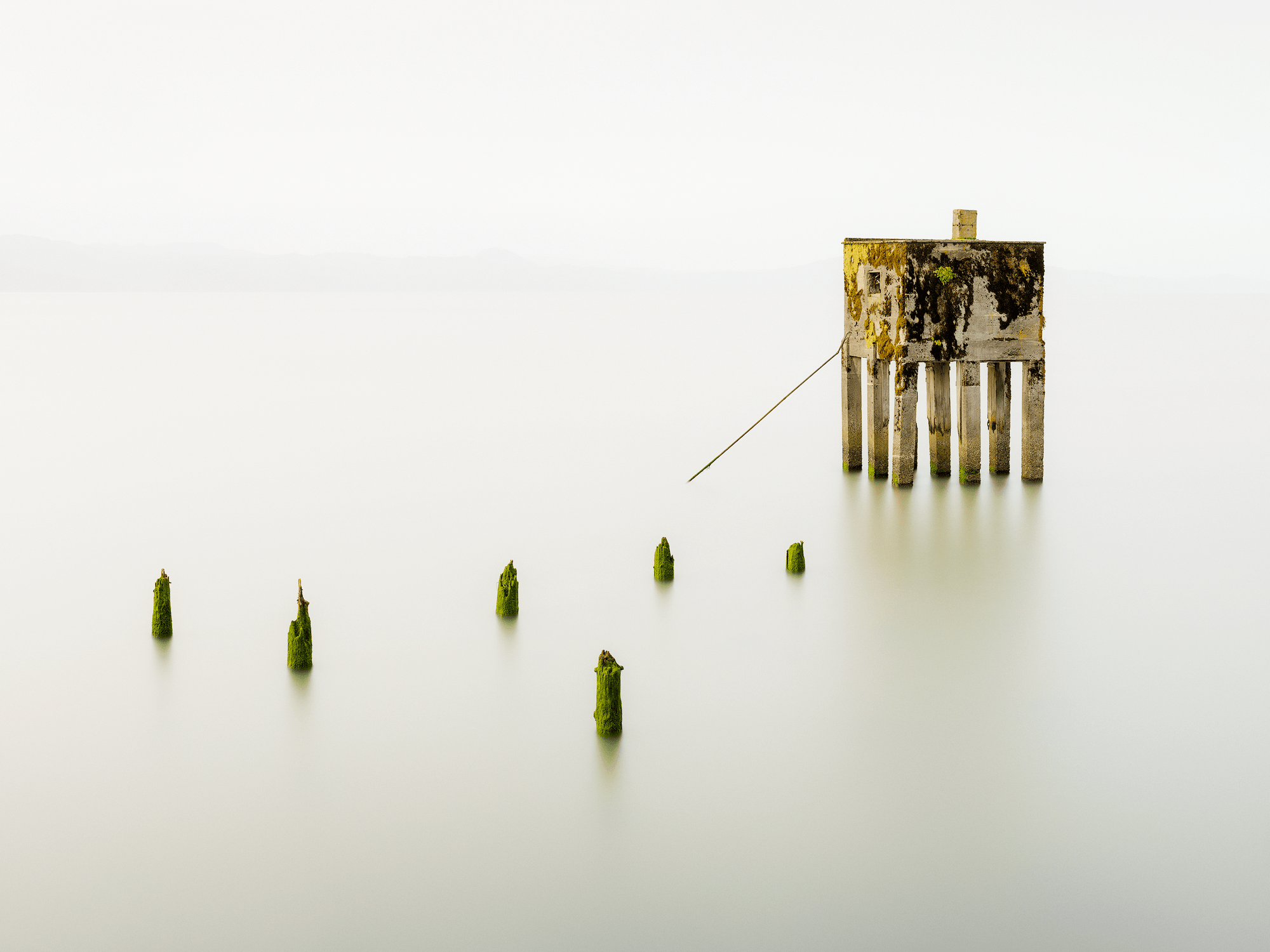 stillness-speaks-mossy-structure-poles-smooth-waters.png
