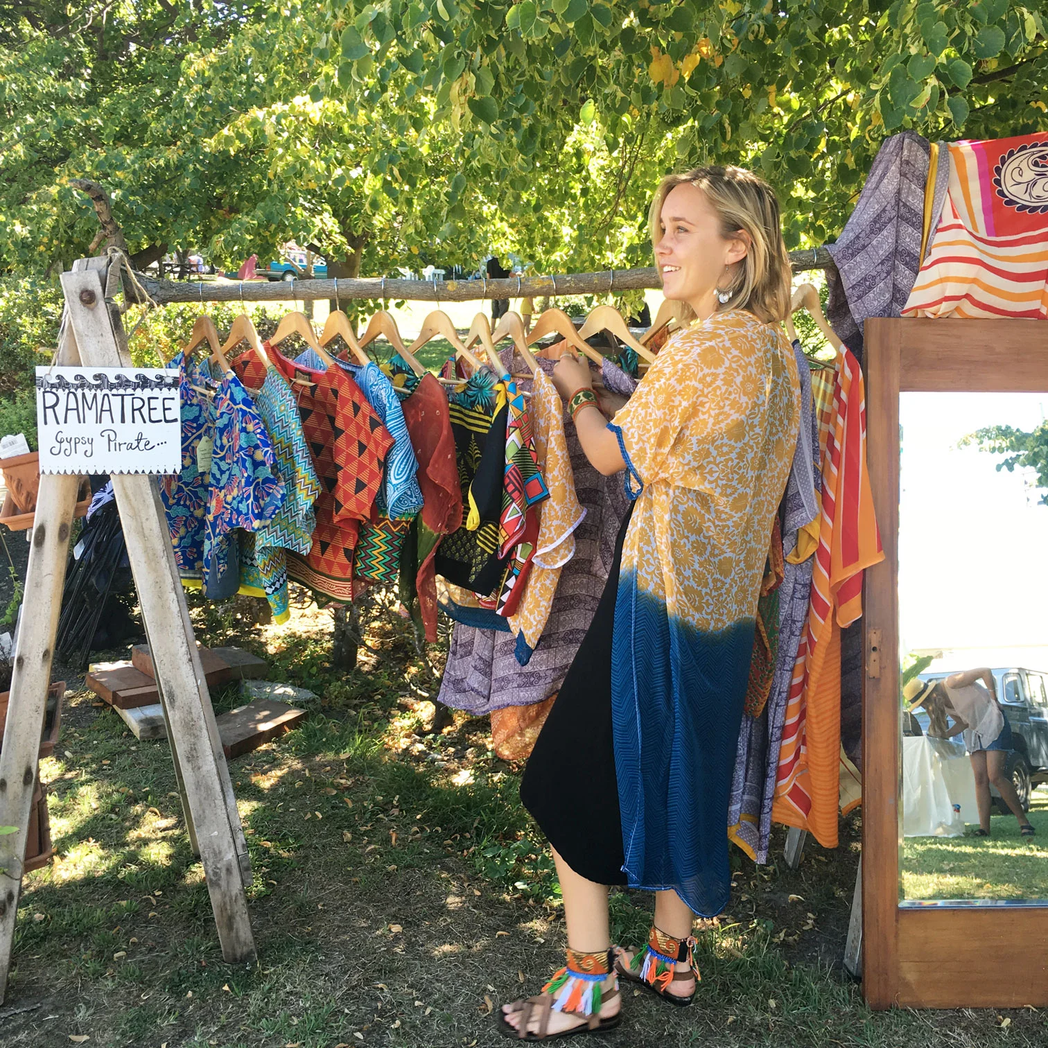 I made kimonos and tops out of the fabric I collected in the Andaman Islands, India