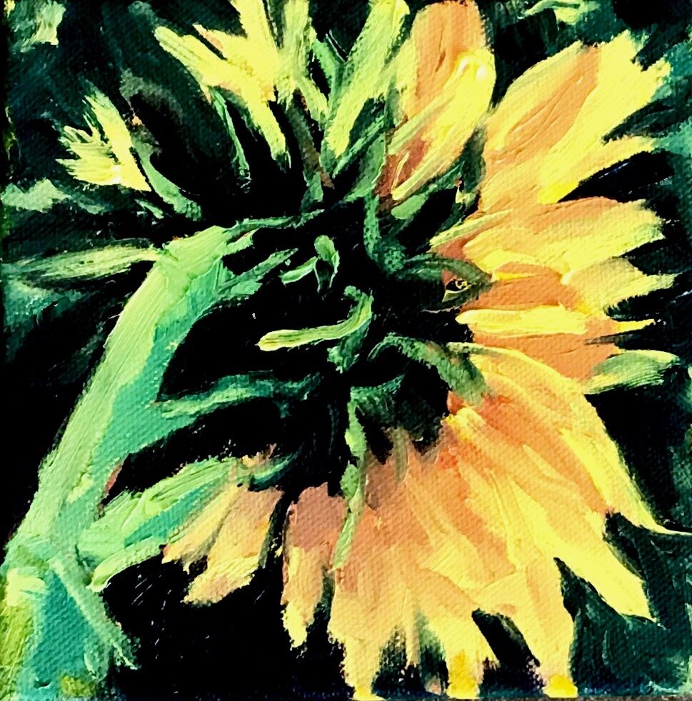 Turning to the Sun Oil on Canvas 6 x 6