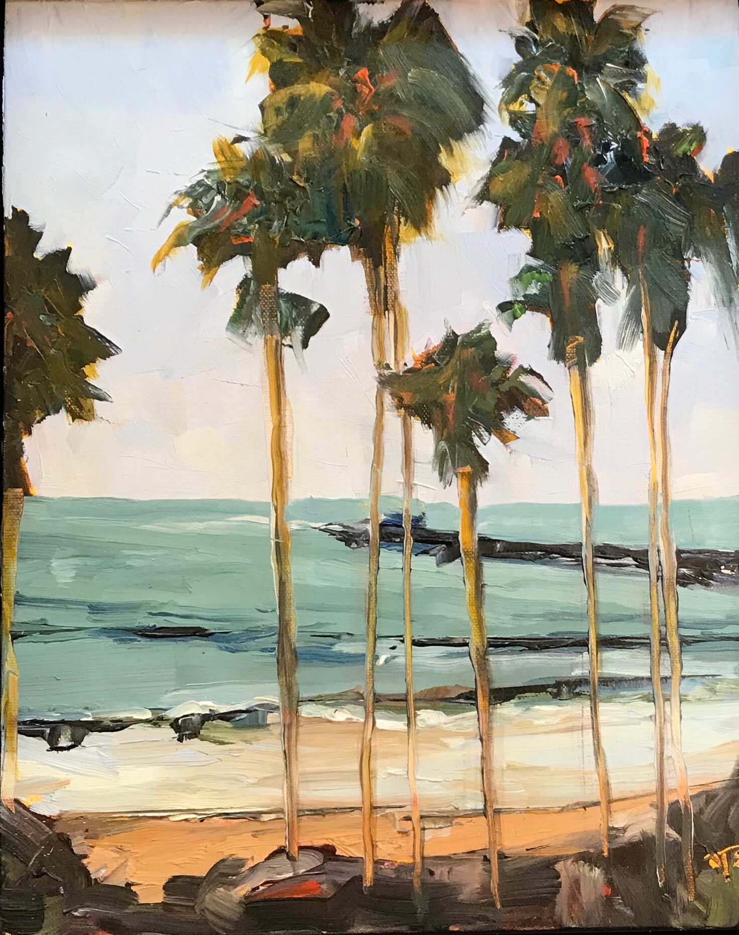 Pier View 8 x 10 Oil on Board