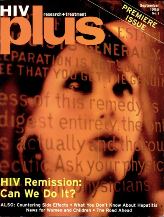 The Premiere issue cover of HIV Plus Magazine, September 1998.