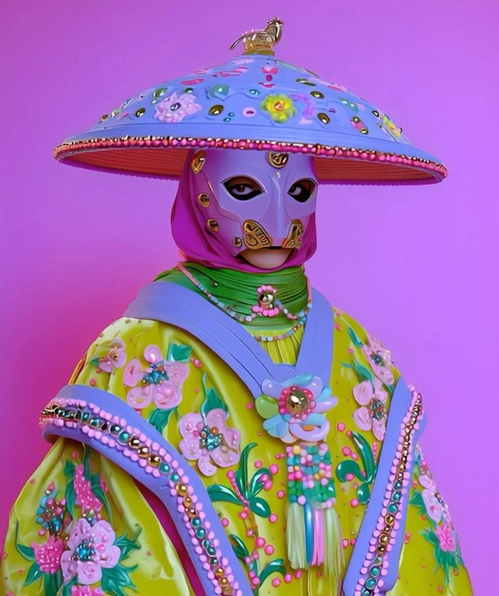 What self hides behind your mask&hellip; 🎭
.
.
.

.
.
.
.
#nanobanana #aiartdaily #midjourneyaiart #midjourneyvideo #popsurrealismart #neoorientalism #popinspo #characterartist