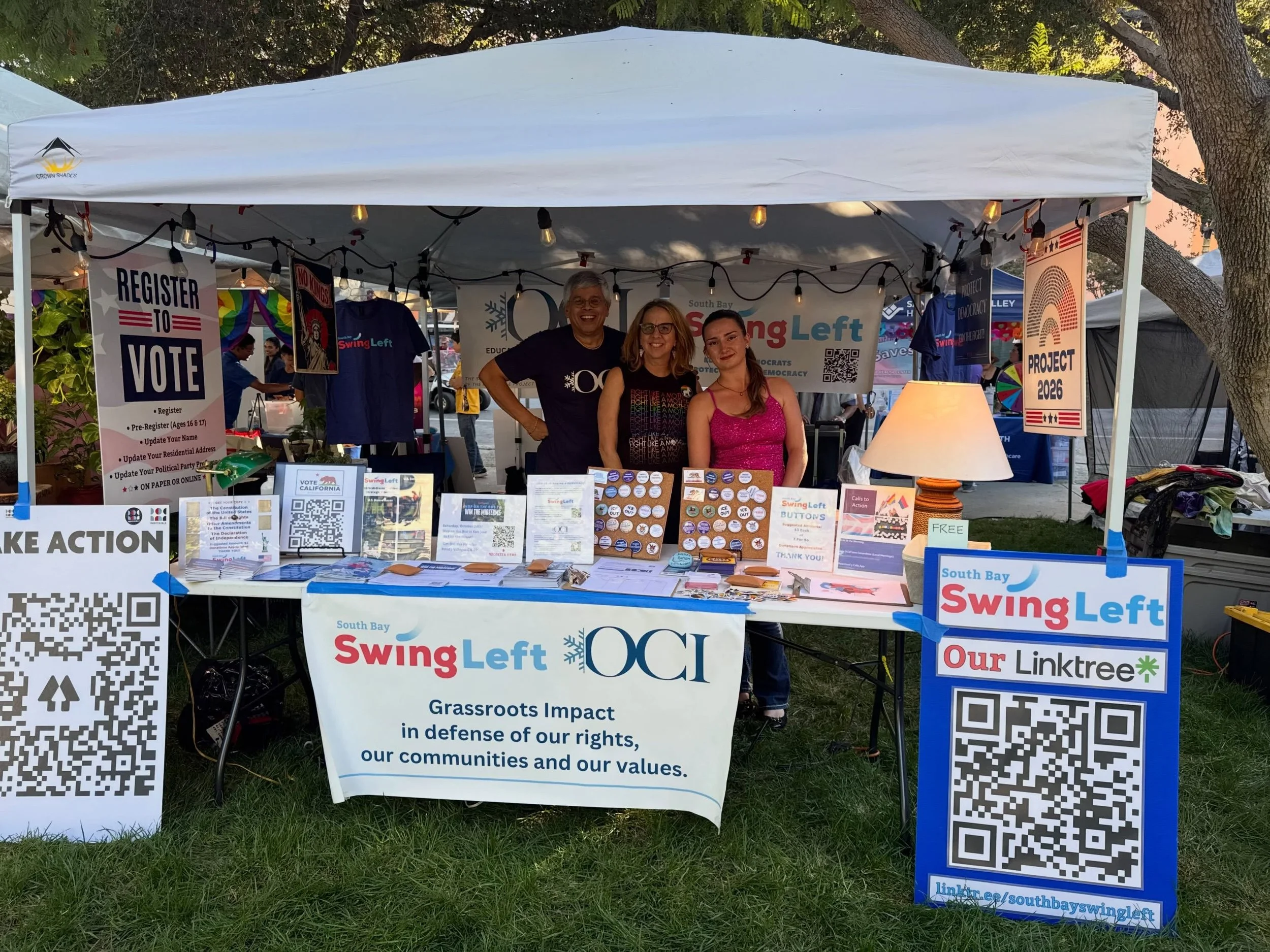 We had a fantastic first night at @svpride! Come visit the @orchardcityindivisible / @southbayswingleft booth from noon to six on Sunday! ❤️🧡💛💚💙💜🩷
