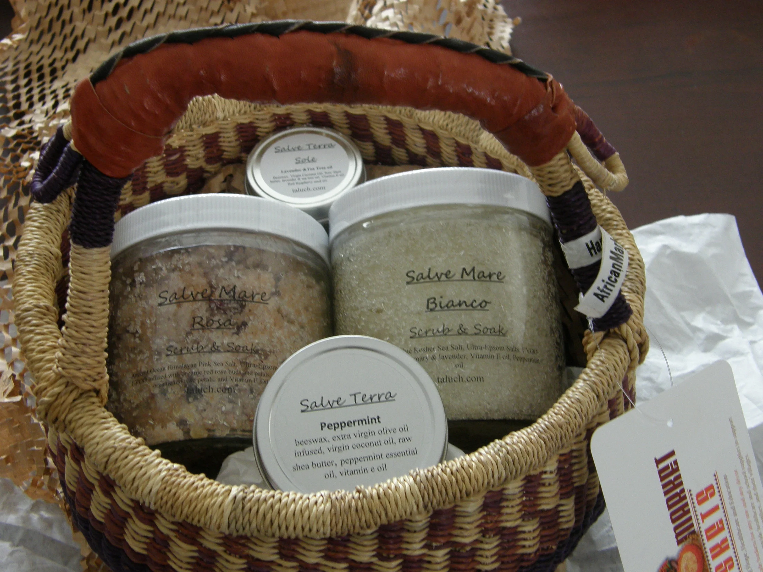 Gift Basket Salve Terra & Salve Mare | Mini Woven Basket 