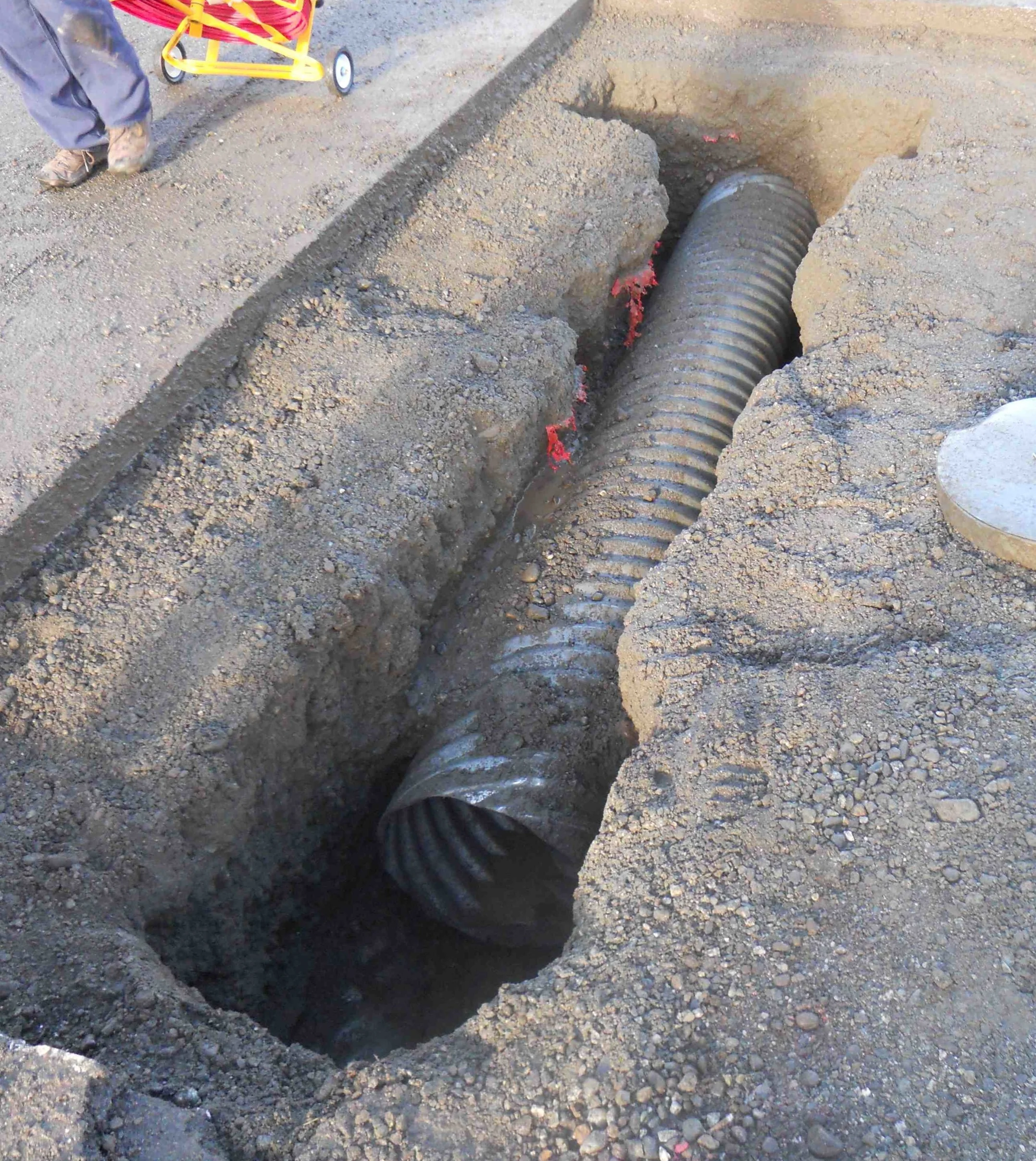 “ Missing” culvert at a work site that was detected with GPR then excavated