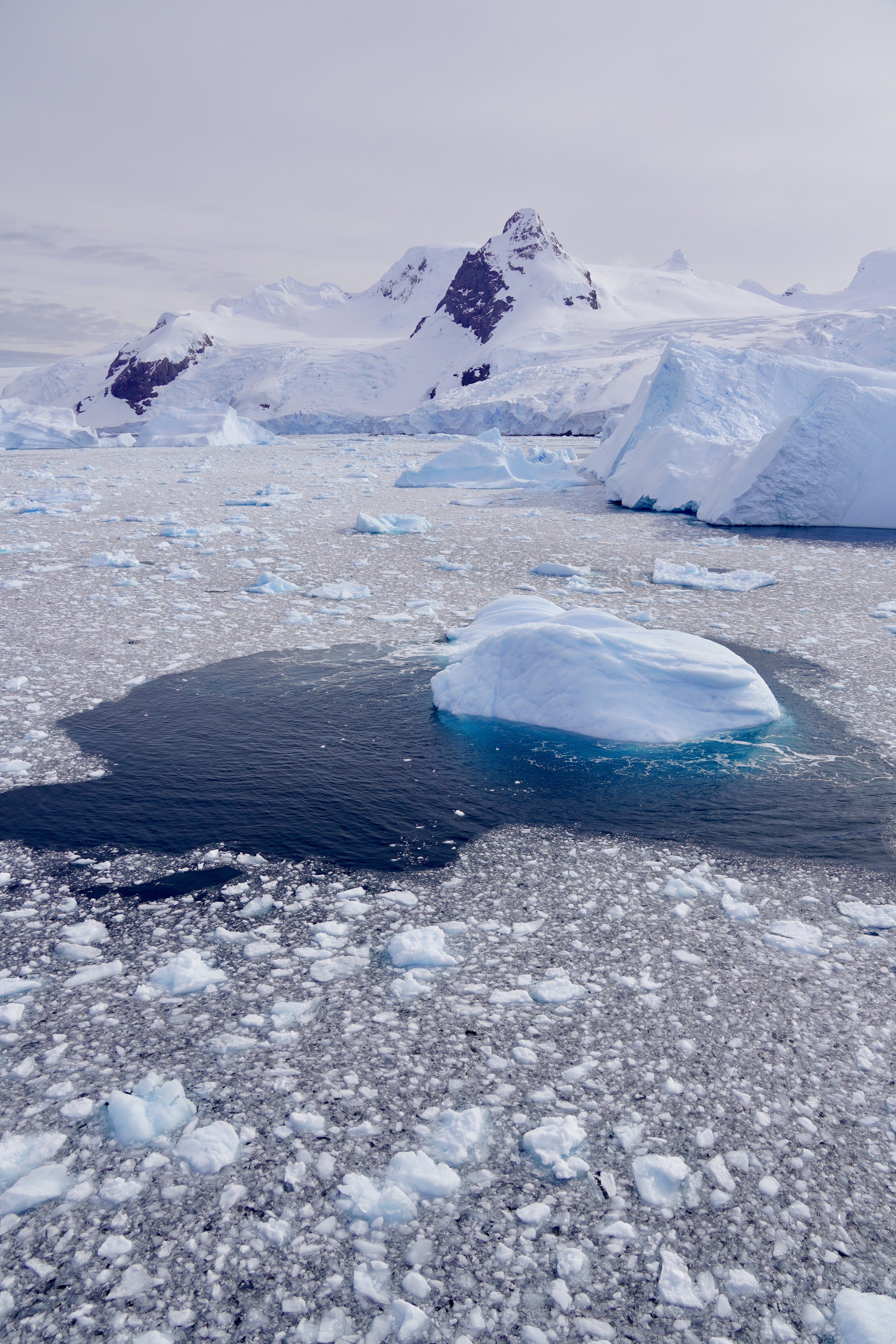   Driving through brash ice.   