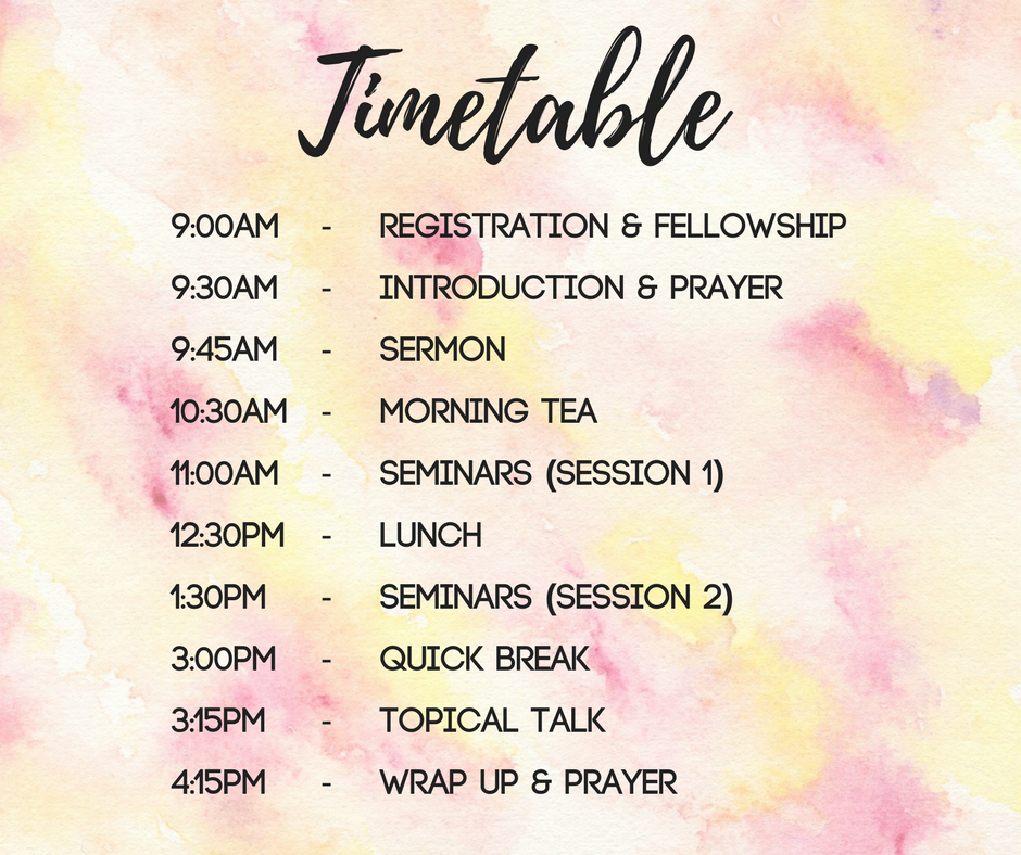 womens training conference timetable schedule