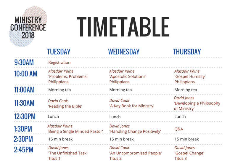 ministry conference 2018 timetable