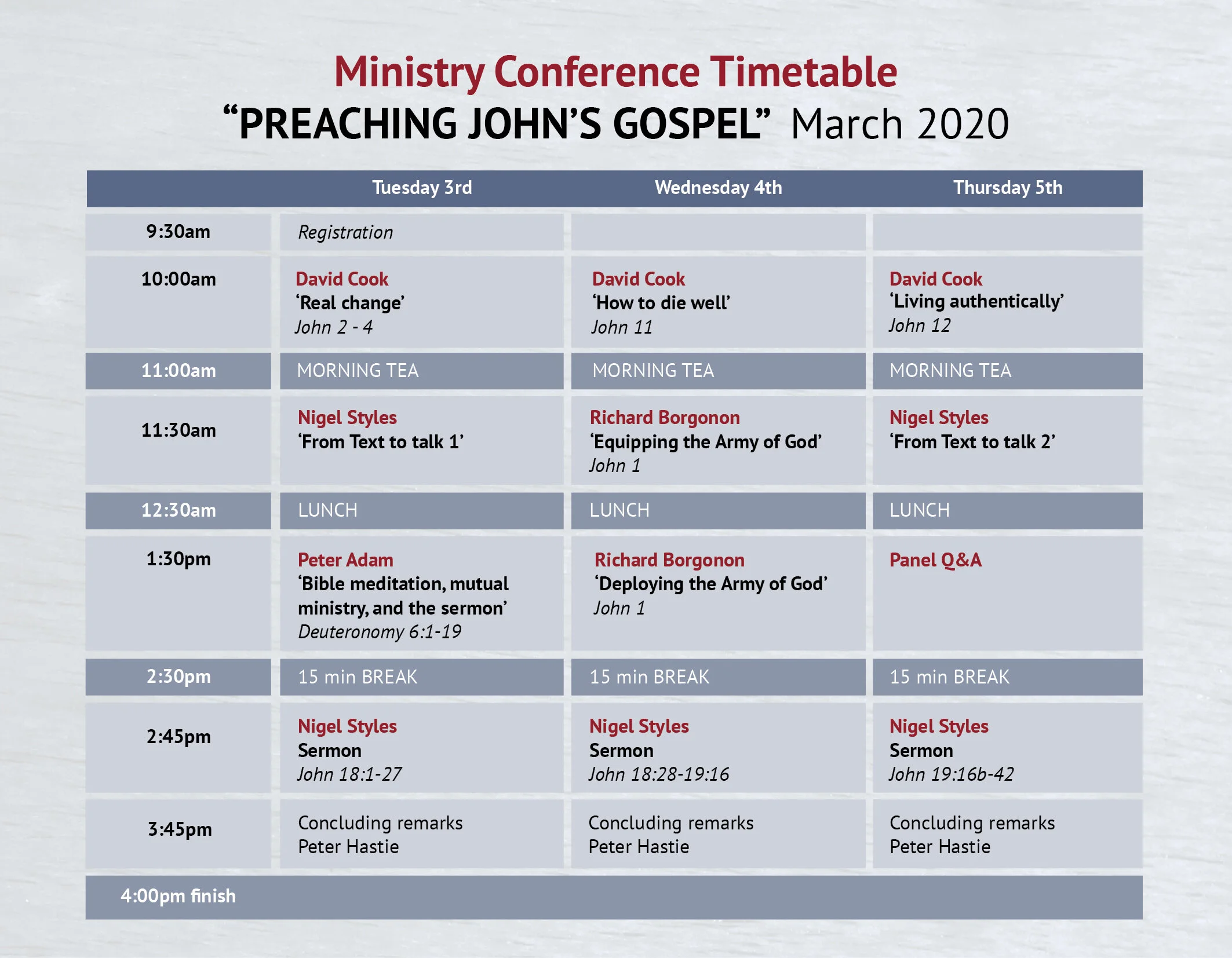 Having trouble viewing the timetable? Download  pdf here