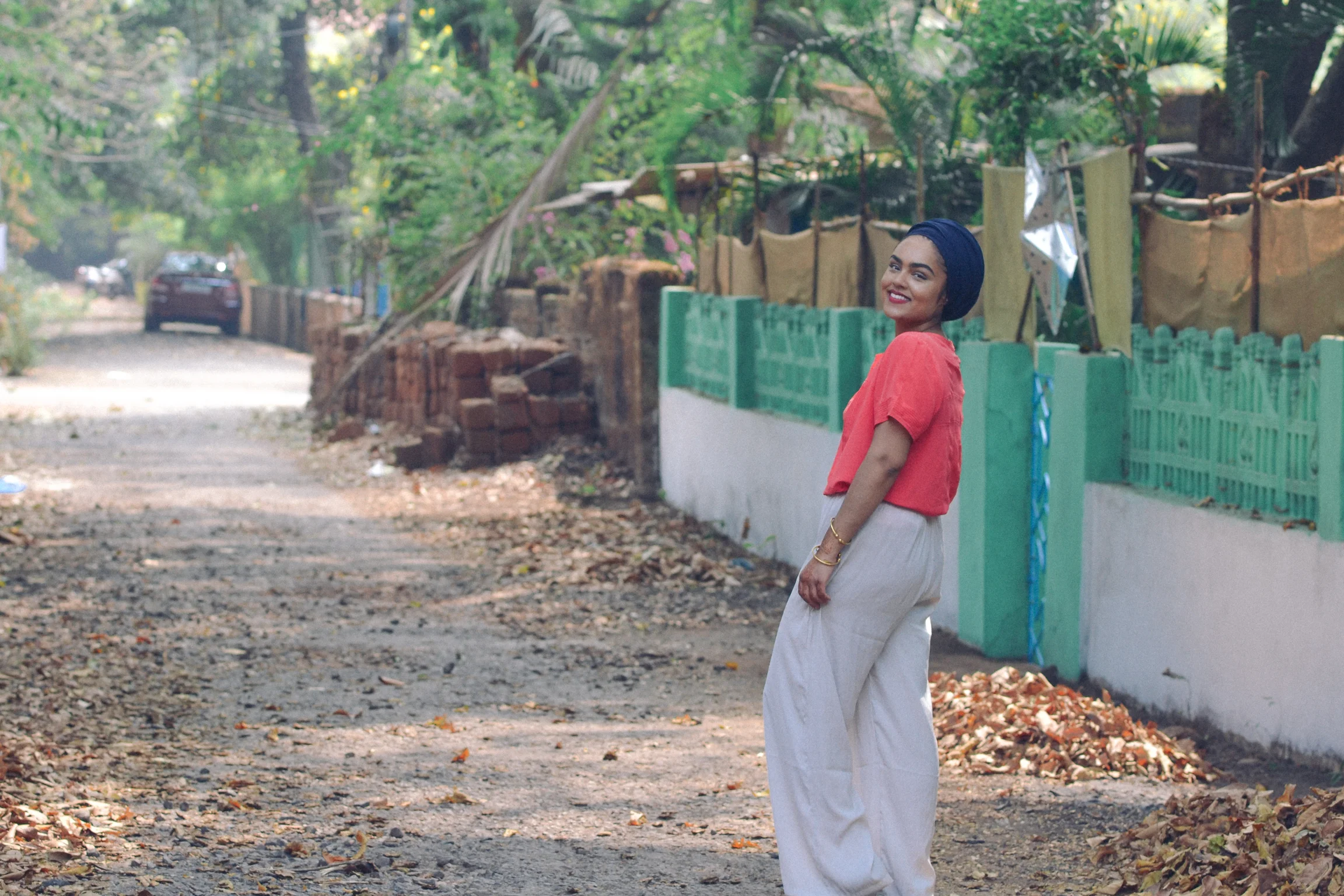 Look 1 — Blouse + Wide Leg Pants I paired the blouse with these wide leg pants for an effortless and comfortable look - perfect for staying cool during the hotter tropical days. 