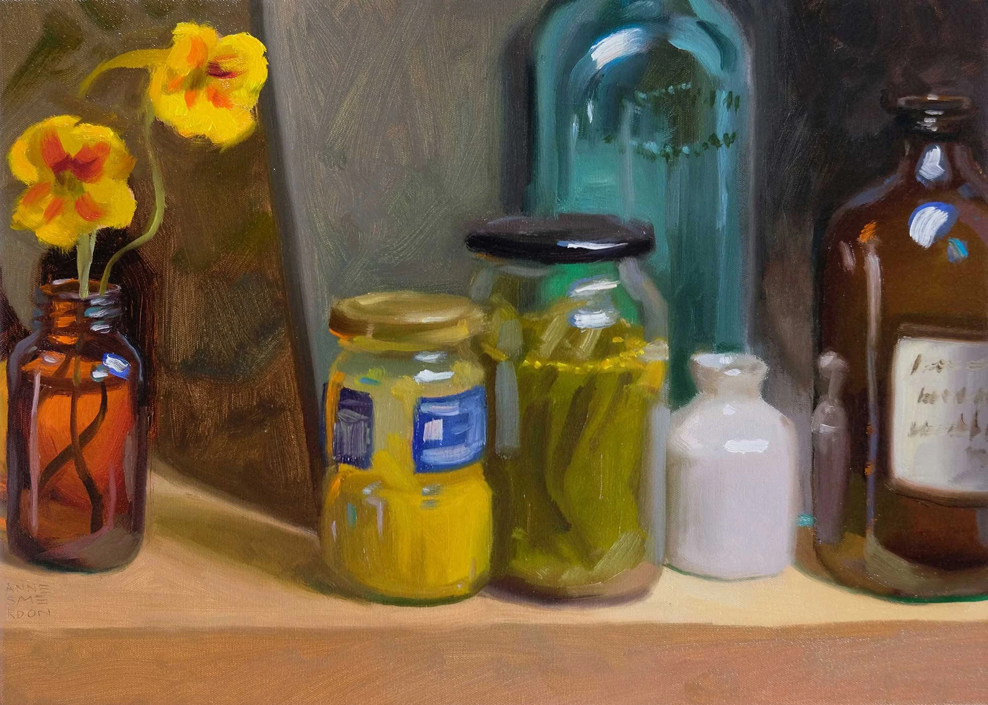 Anne-Smerdon-2025-pickles-on-studio-shelf-25x35cm-oil-on-canvas_web.jpg