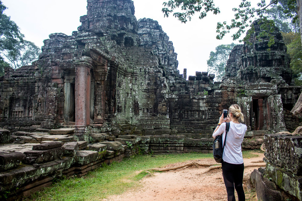 Anne Shoots on Mobile at Banteay Kdei Temple