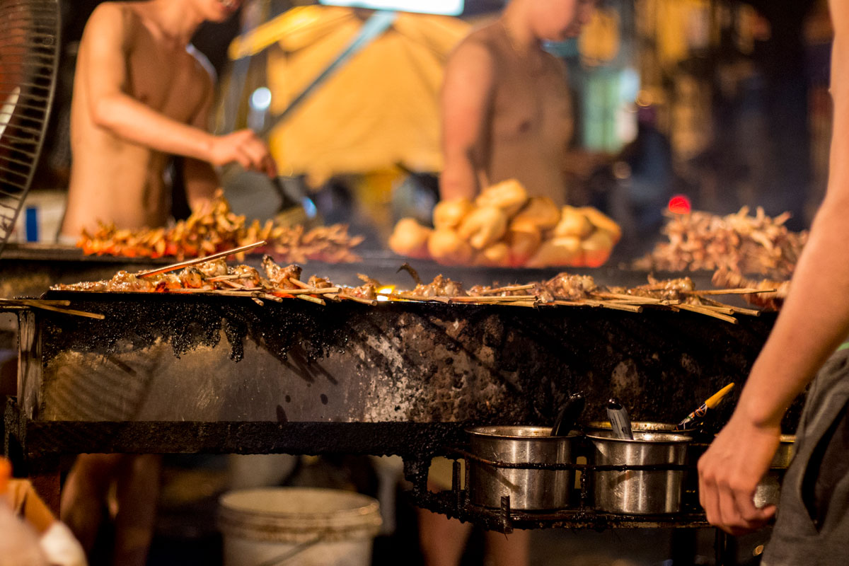 Chicken on the grill in Hanoi