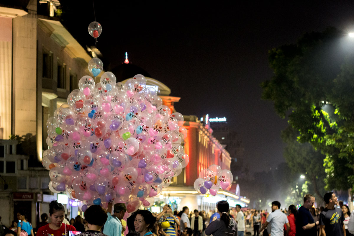 Balloon vendor in Hanoi