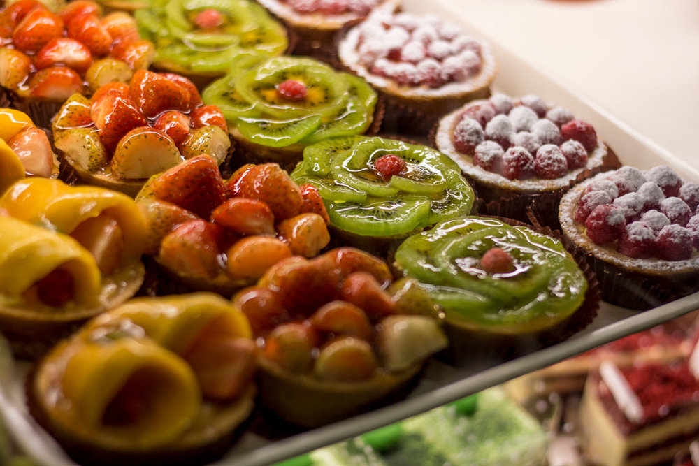 Fruit tarts on display