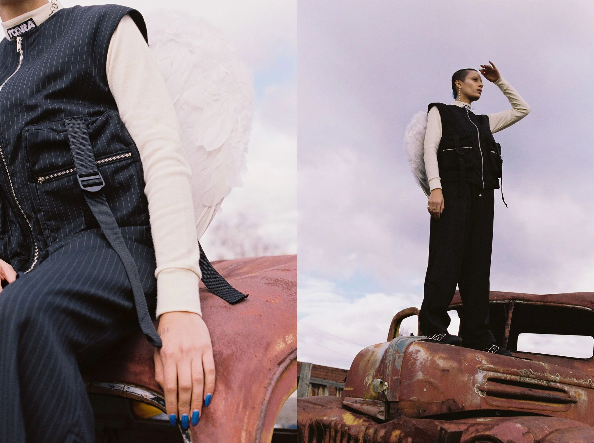 Model: Jo Pugh @ssansserif Stylists: Annabelle Topham @aannbllee and Kristian Keir @prom.king MUA: Emma Bainbridge @___emmab Photographer: Lekk Porter @lekklekklekk Special thanks to Emily Drummond, Alex McQuire @alexmcquire and Sacreflux @sacreflux