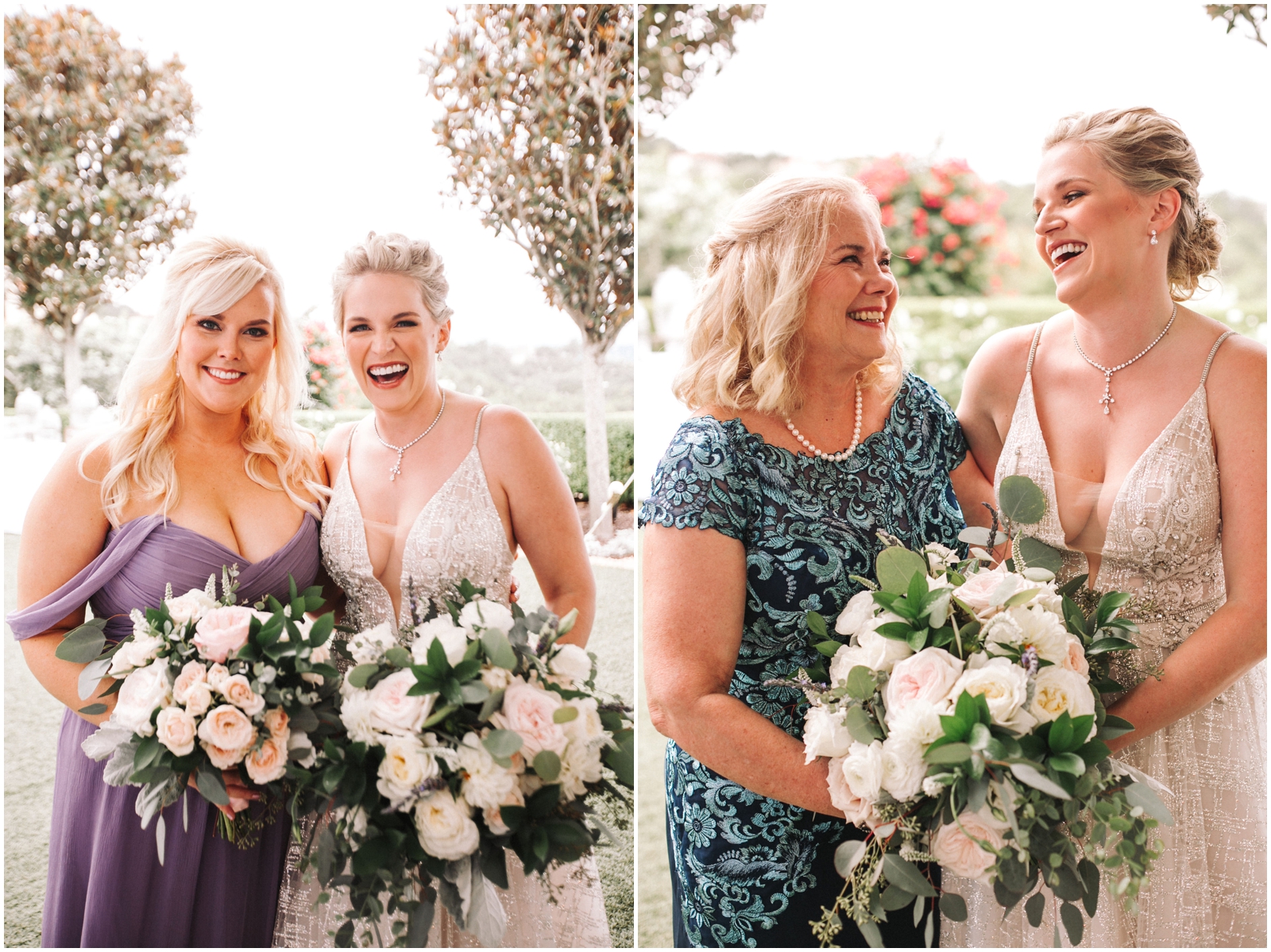  Bride with her mom and bridesmaid 