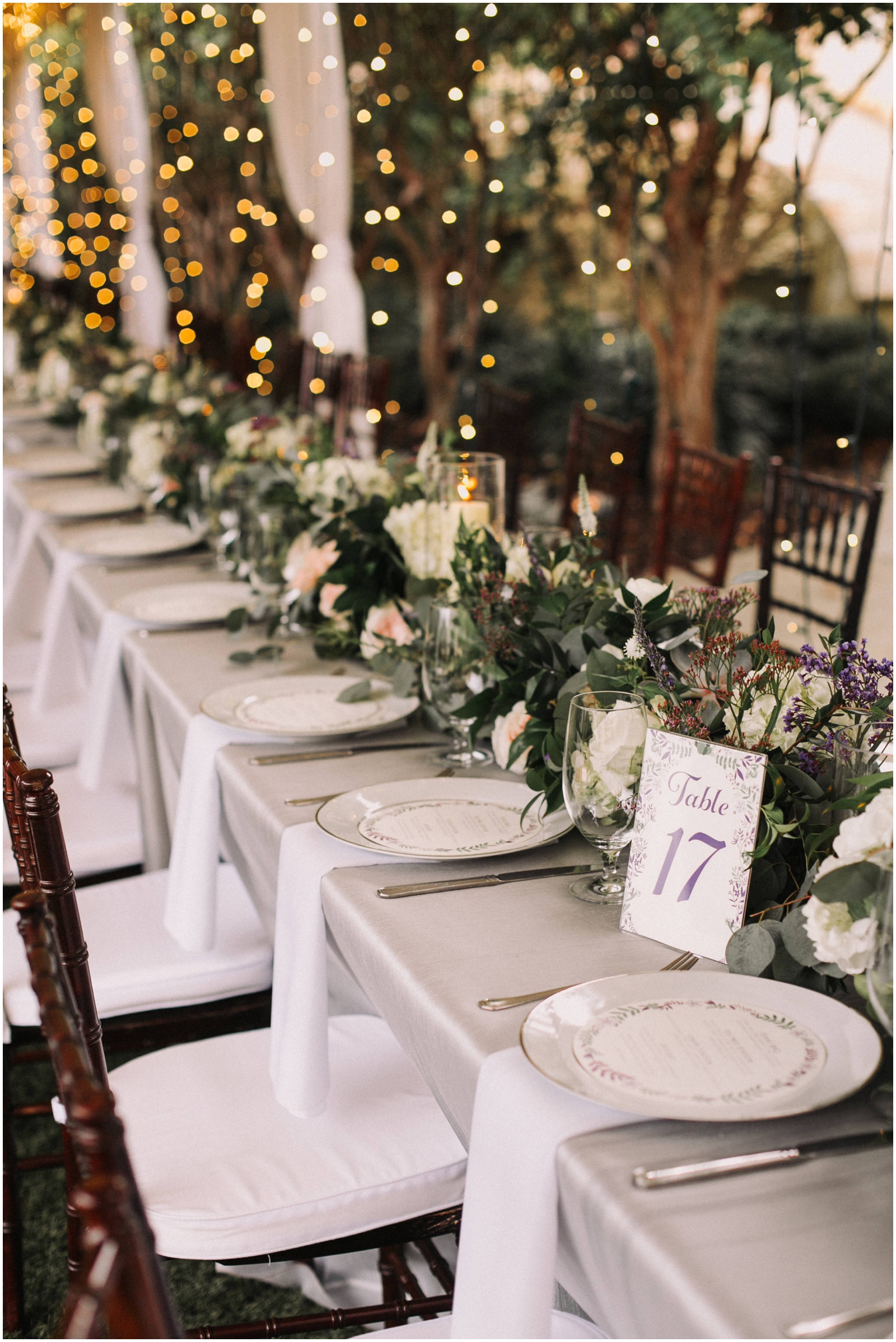  White floral and candle centerpieces  