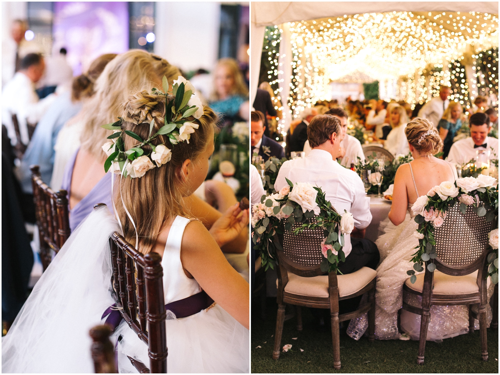  Flower crown and White floral decor 