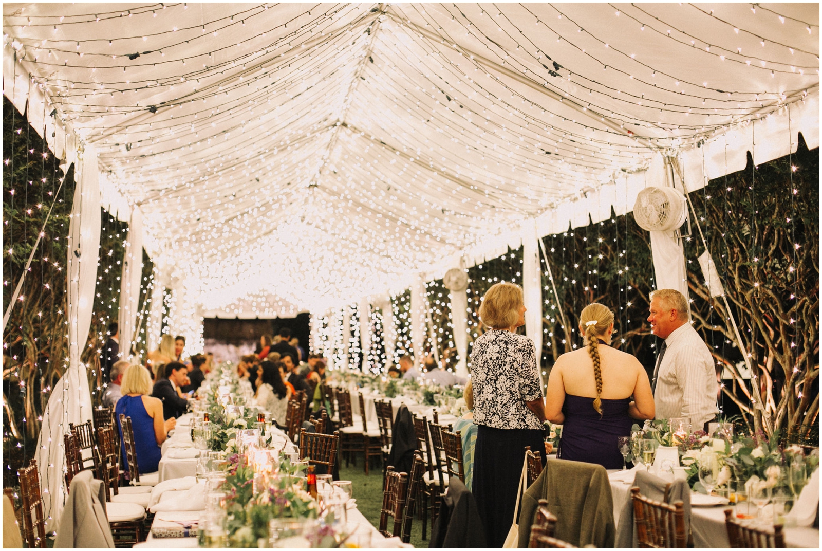  String lights tent for wedding reception 