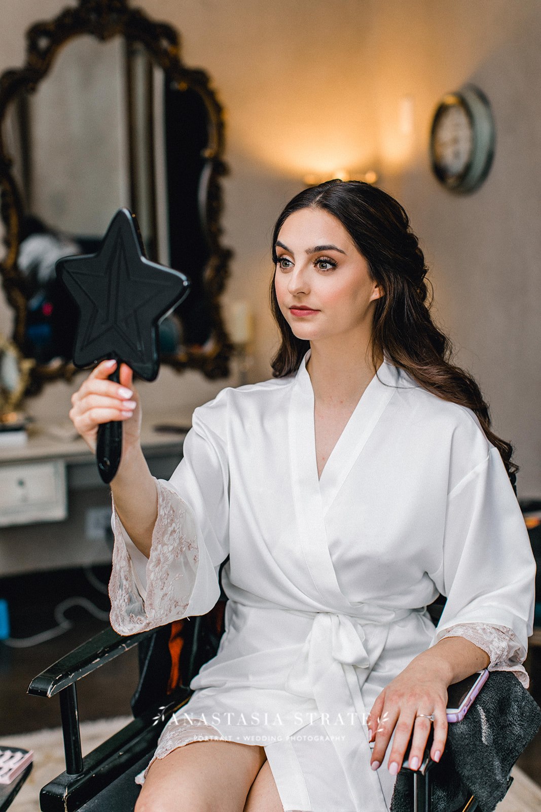  bride getting ready for her wedding in Ma Maison 