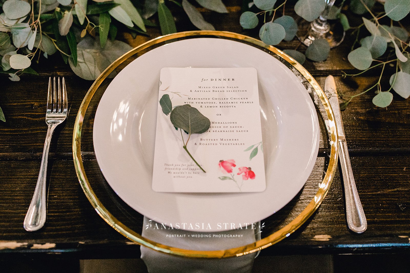  greenery and gold tablescape 