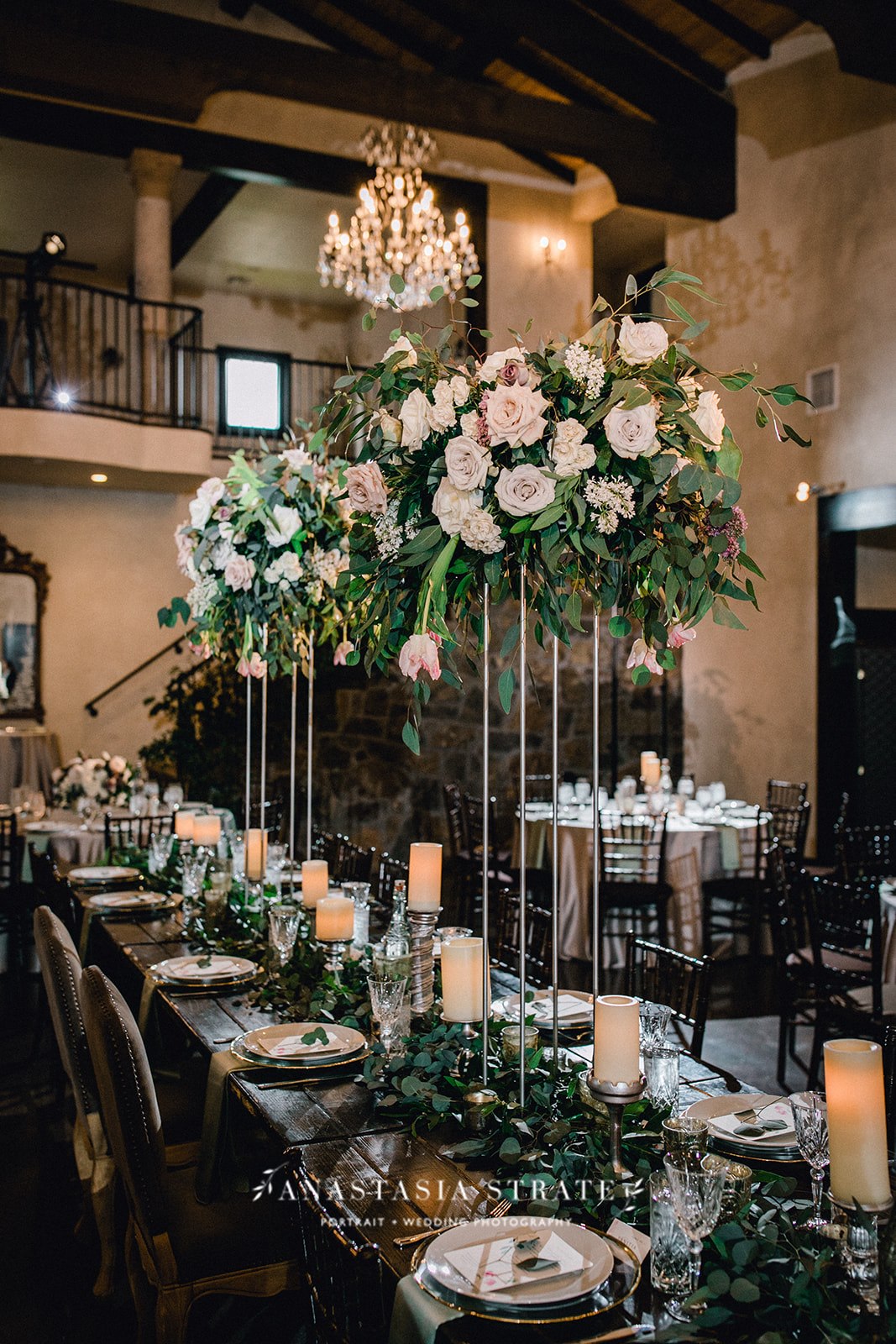  tall white floral centerpieces 