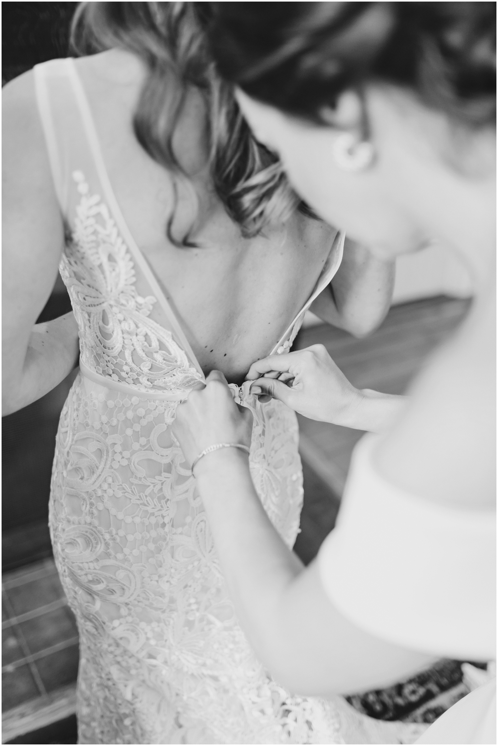 Bride getting ready for her wedding in Texas