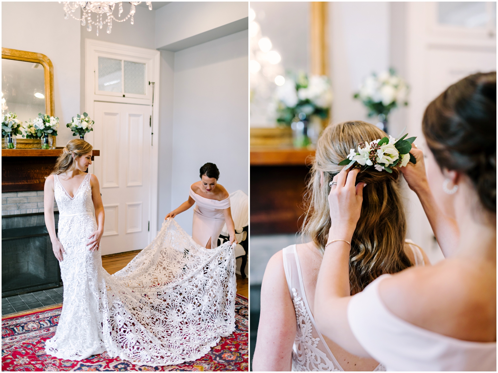  Bride getting ready for her wedding in Texas 