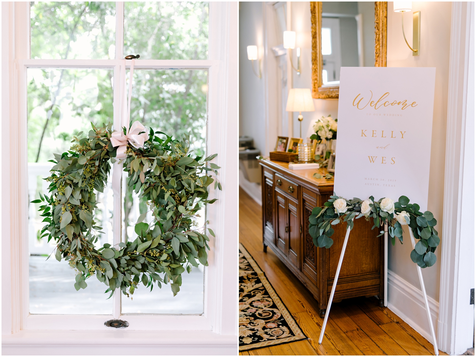 Greenery welcome sign