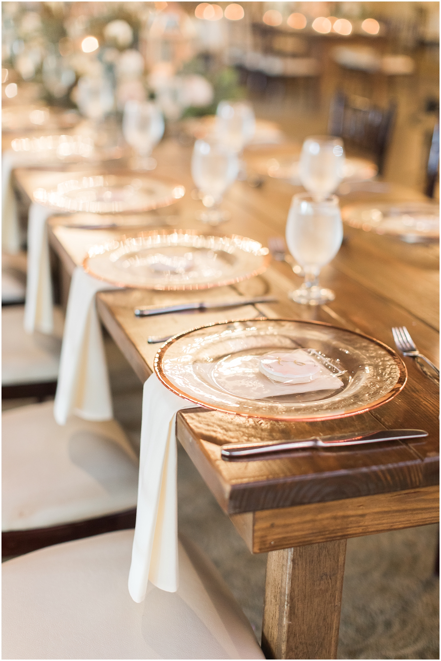  gold and greenery table set for Houston wedding 