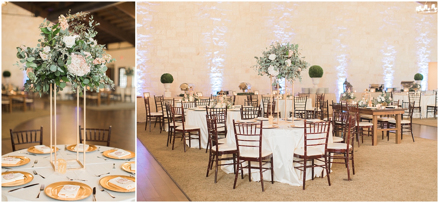  Gold and greenery wedding reception  