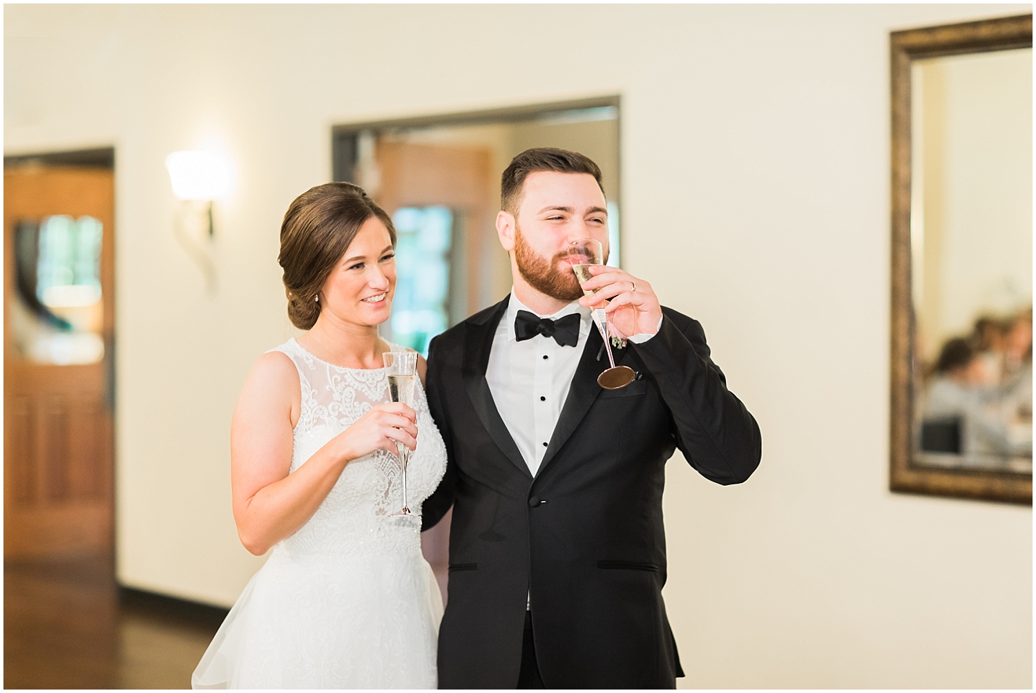  bride and groom make a toast 