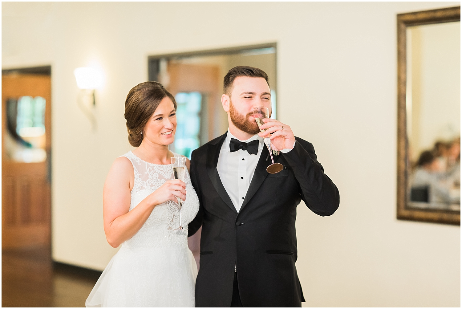 bride and groom make a toast