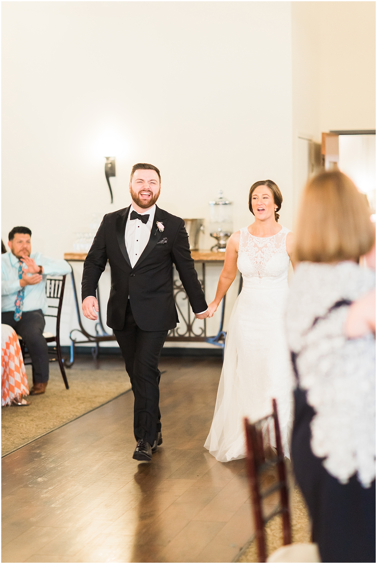  Bride and groom entrance to their Houston wedding reception 