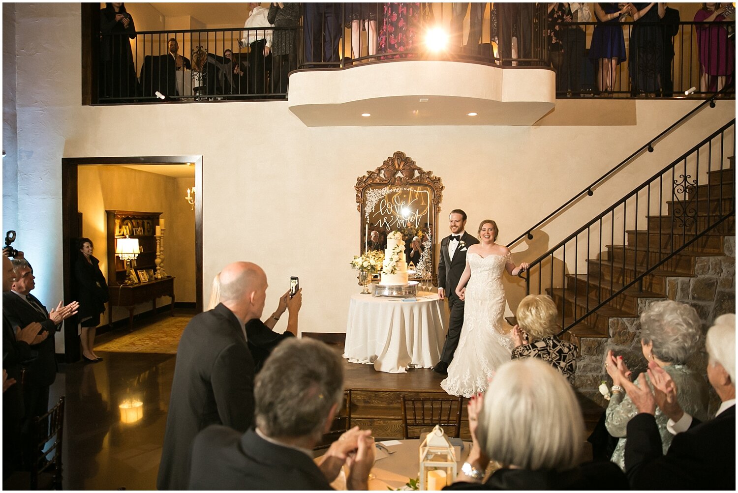  bride and groom’s grand entrance at their wedding reception 