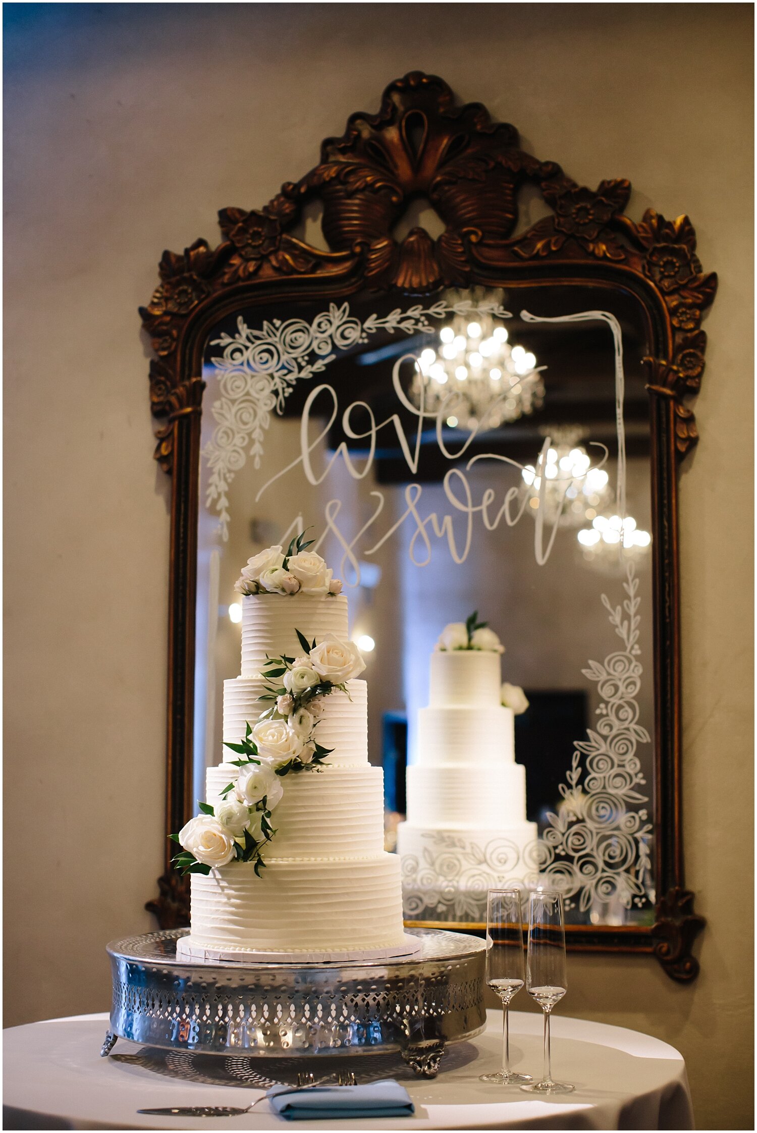  White wedding cake table display 