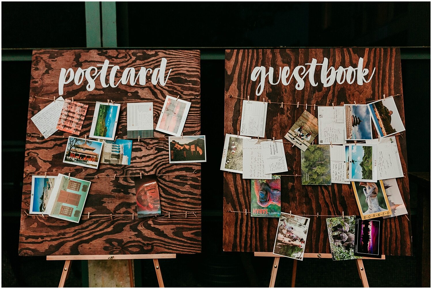  postcard and guestbooks decor 