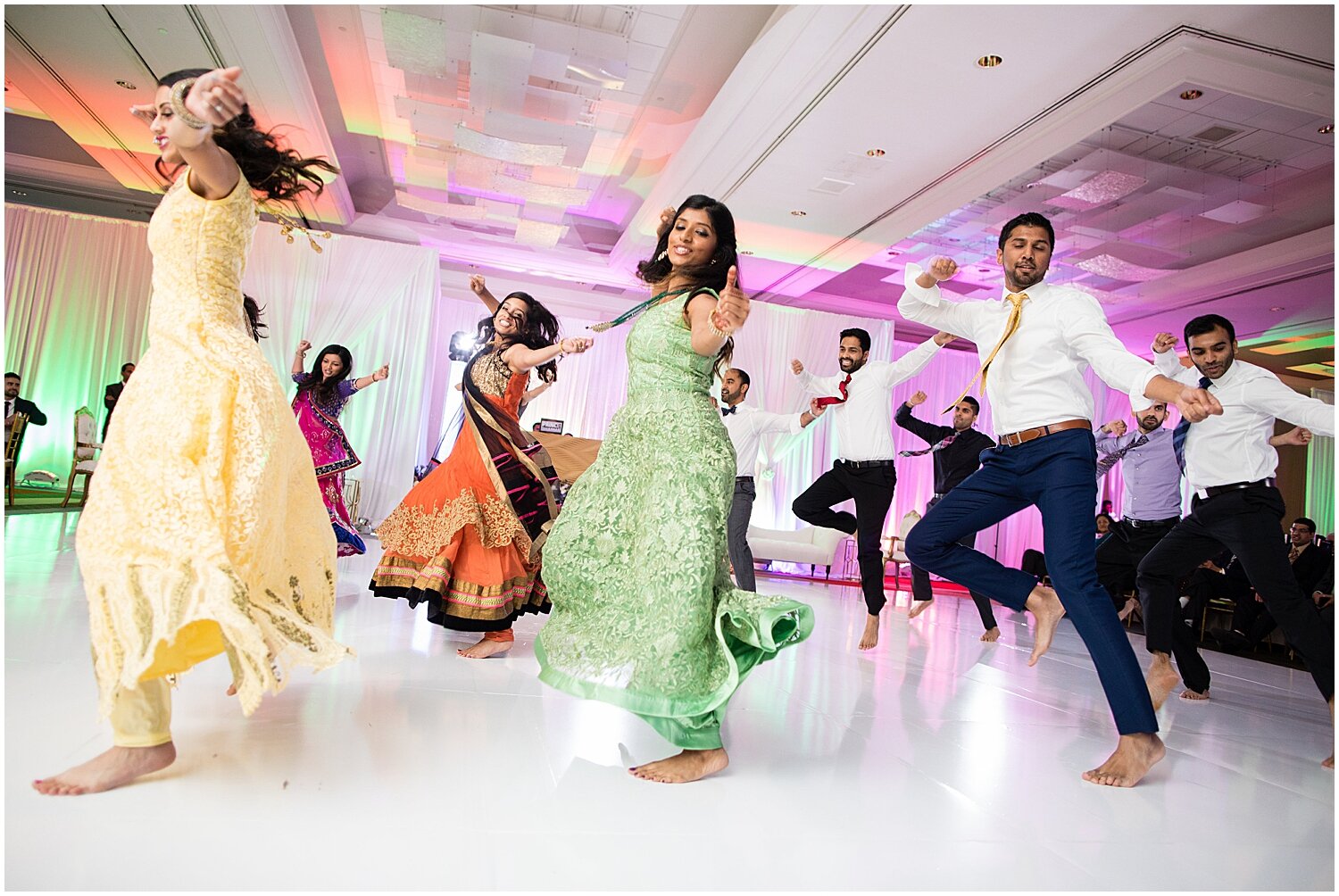  Wedding guests dancing at wedding in Texas 