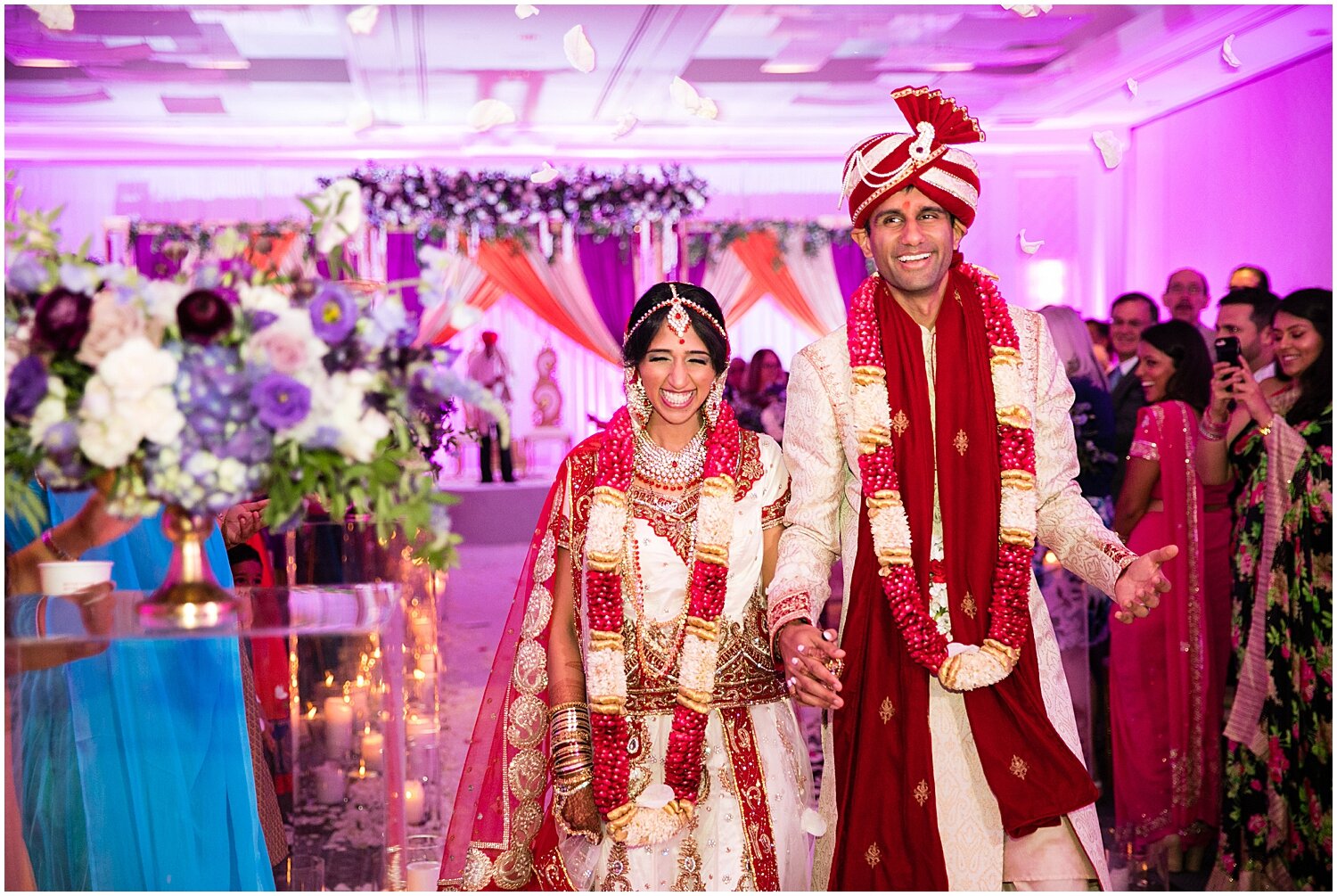  Bride and groom celebrate after the wedding ceremony 