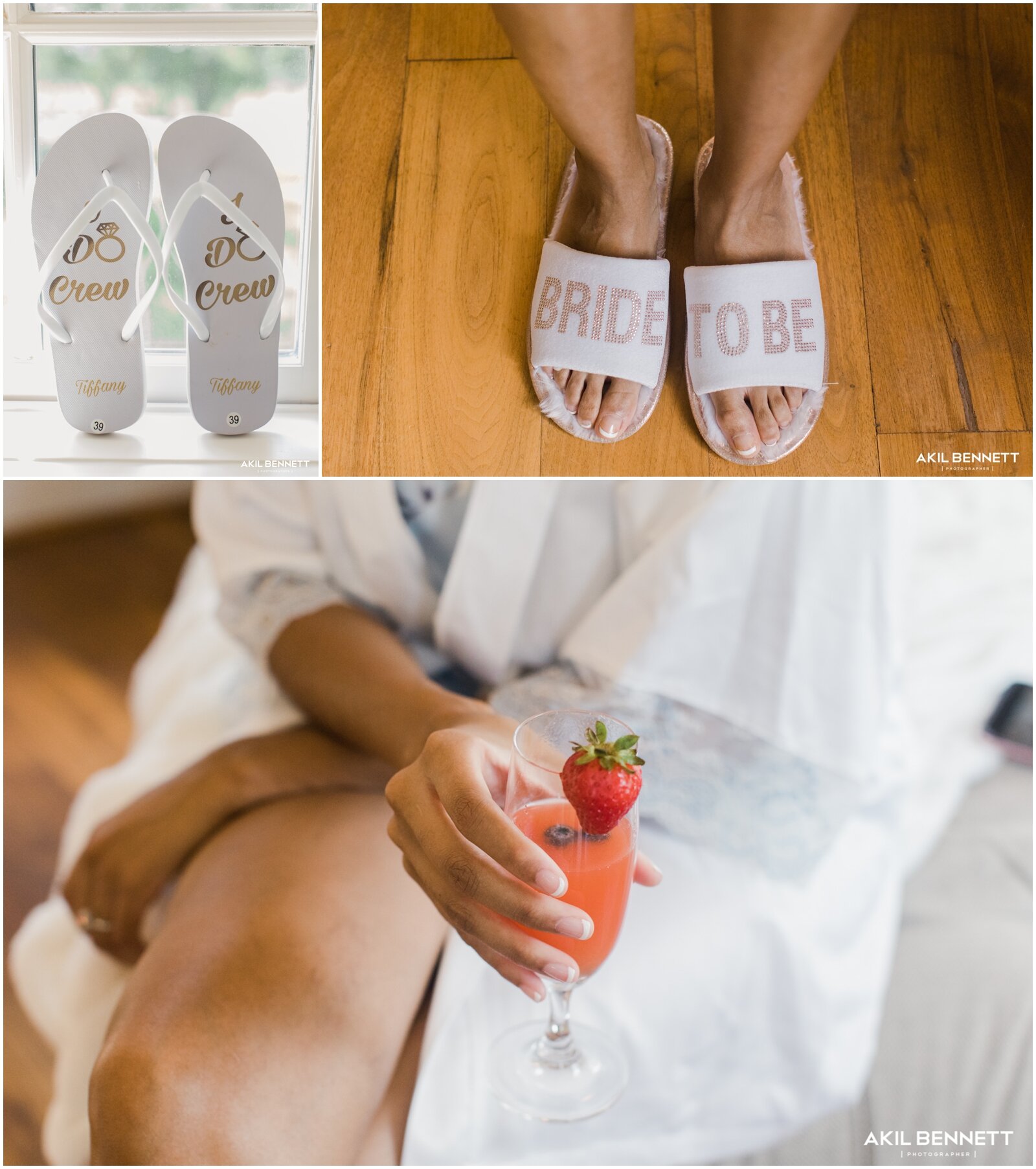  bride’s wedding slippers and flips flops for the bridesmaids 