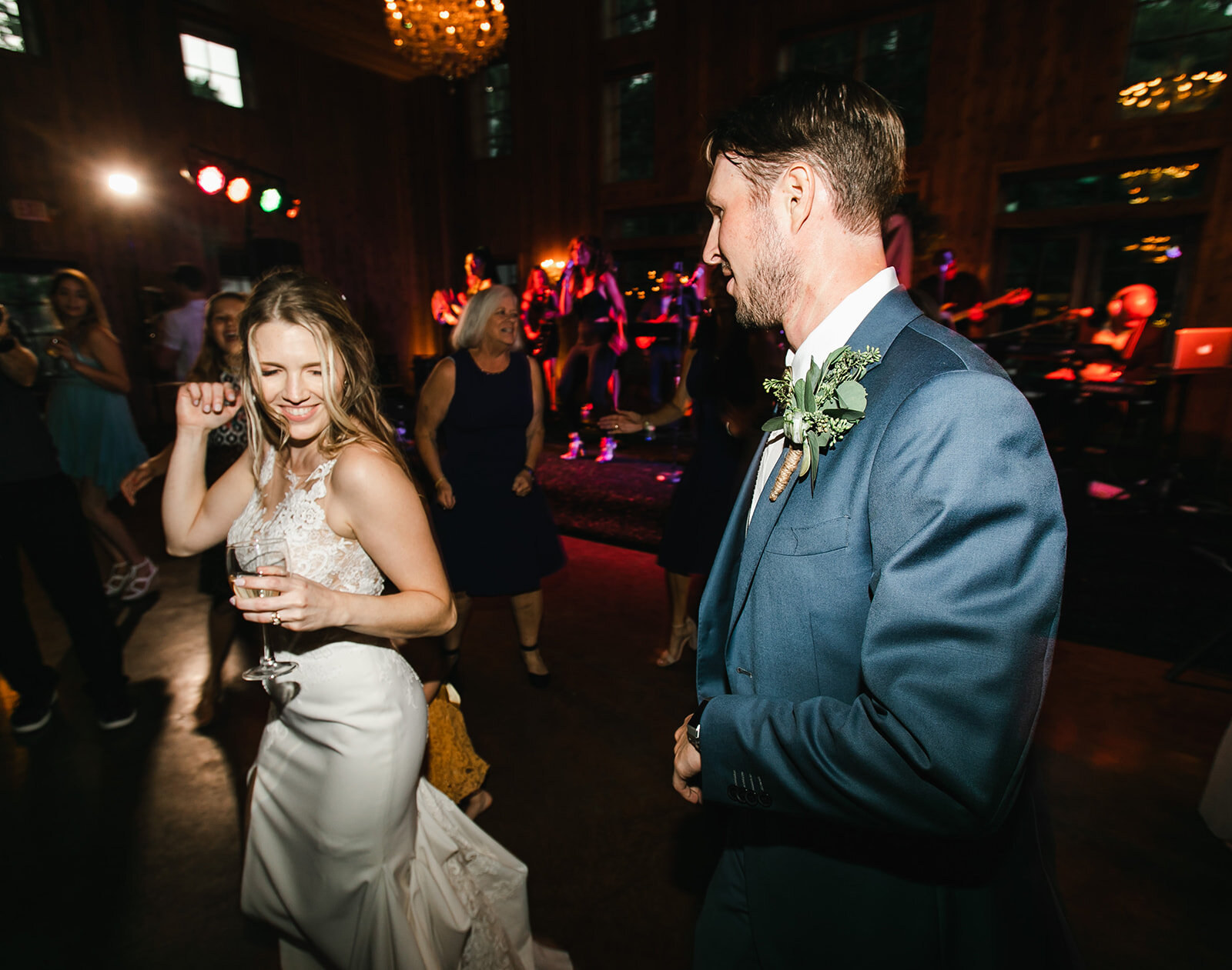  bride and groom dancing at their wedding reception in Houston 