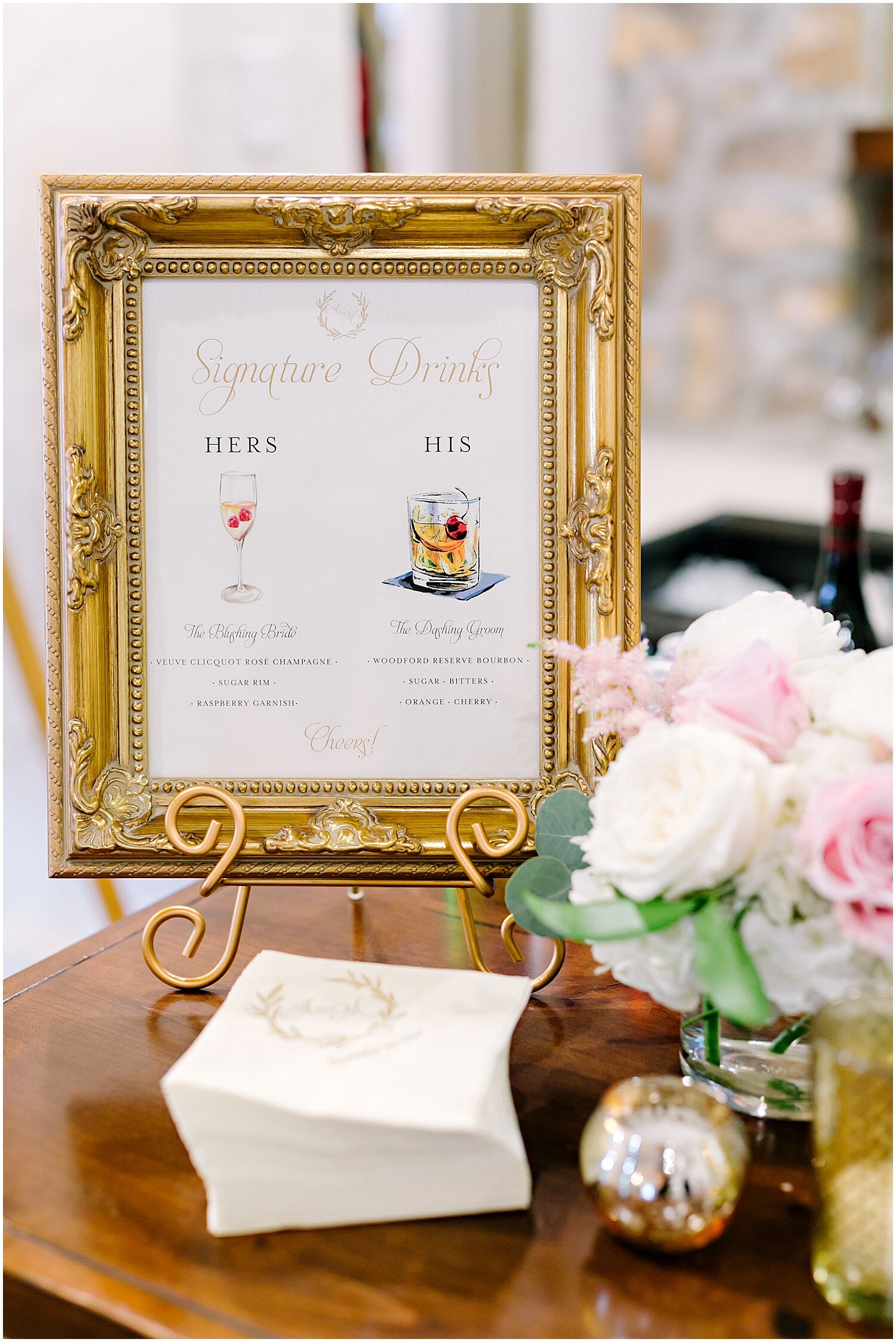  bride and groom’s signature drink sign 