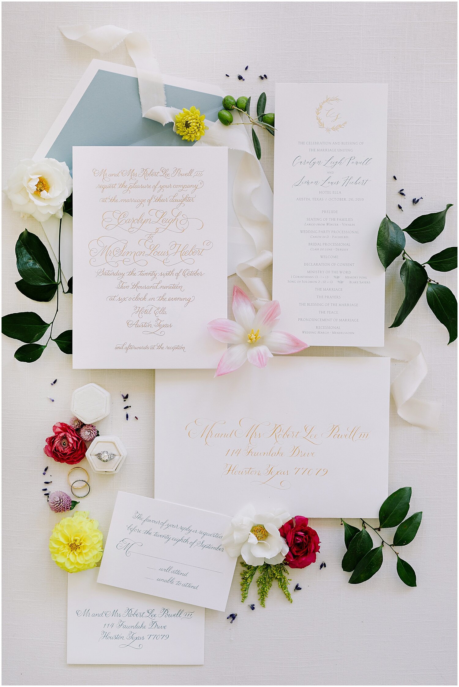  Austin wedding invitation layout 