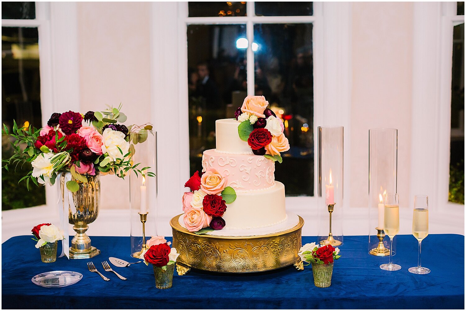  stunning wedding cake with floral decor 